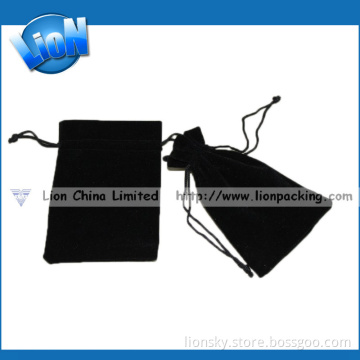 Gift Drawstring Jewelry Black Velvet Pouch (L-091)